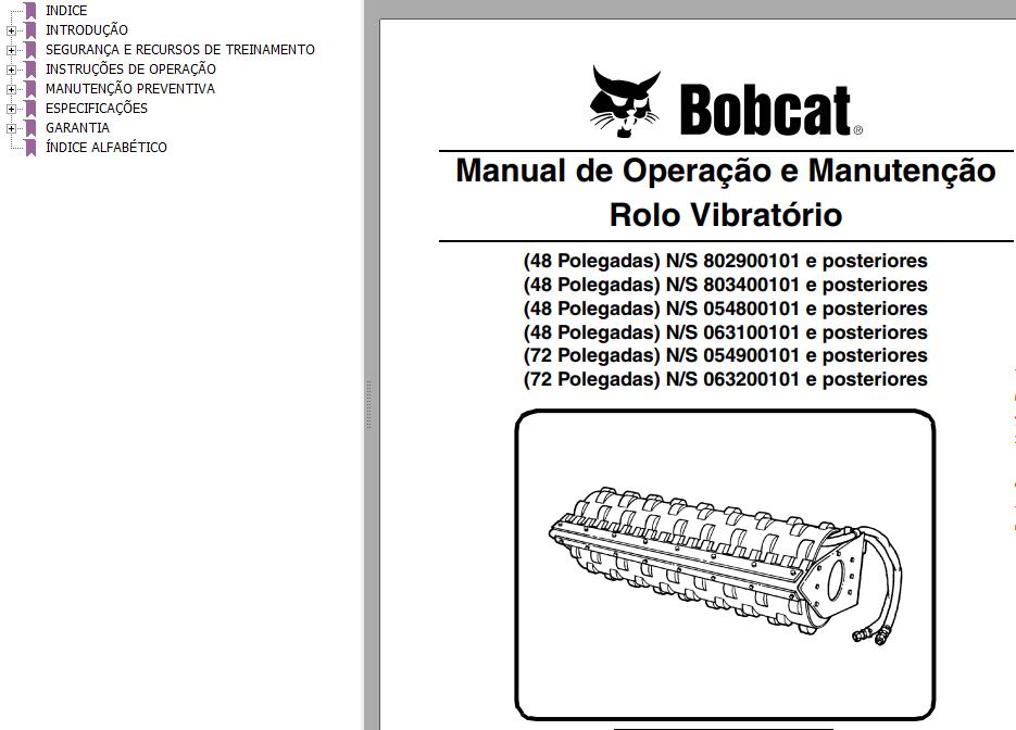 Bobcat Vibratory Roller 48 72 Operation Maintenance Manual 6570634 PT