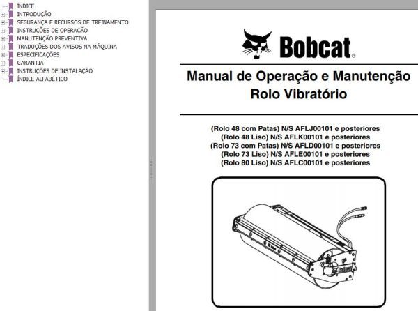 Bobcat Vibratory Roller 48 73 80 Operation Maintenance Manual 6987312 PT