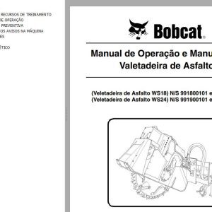 Bobcat Wheel Saw WS18 WS24 Operation Maintenance Manual 6901047 PT