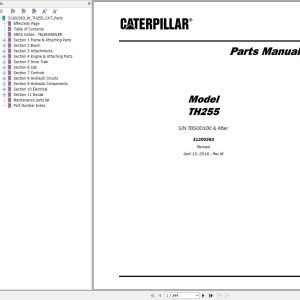 CAT Telehandler TH255 Parts Manual