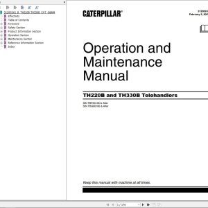 CAT Telehandler TH330B Operation And Maintenance Manual