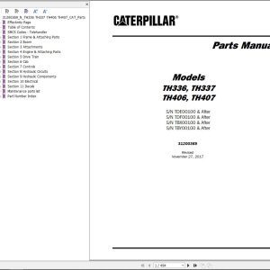 CAT Telehandler TH337 Parts Manual