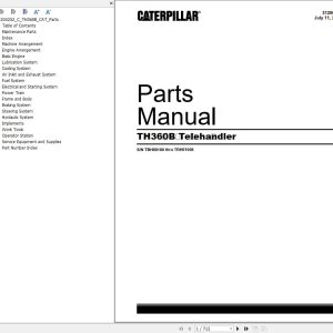 CAT Telehandler TH360B Parts Manual