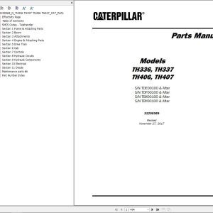 CAT Telehandler TH406 Parts Manual