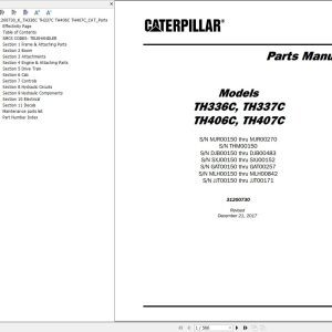 CAT Telehandler TH407C Parts Manual