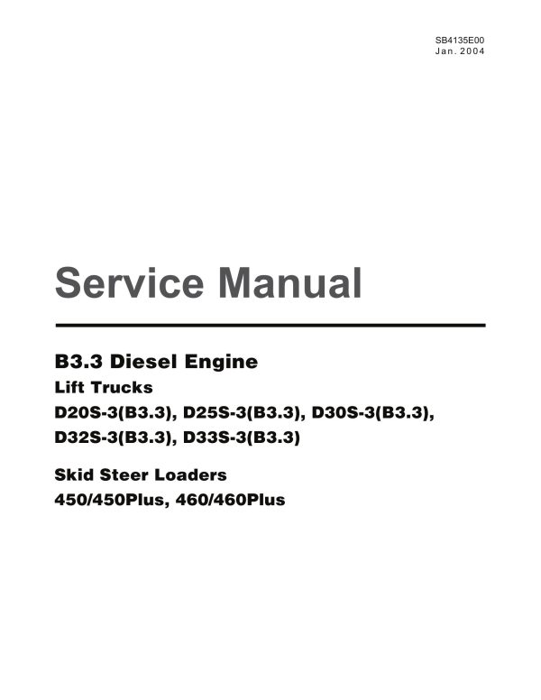 Daewoo Diesel Engine B3.3 Service Manual SB4135E00