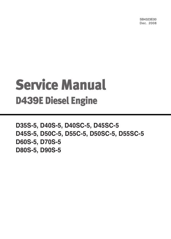 Daewoo Diesel Engine D439E Service Manual SB4323E00