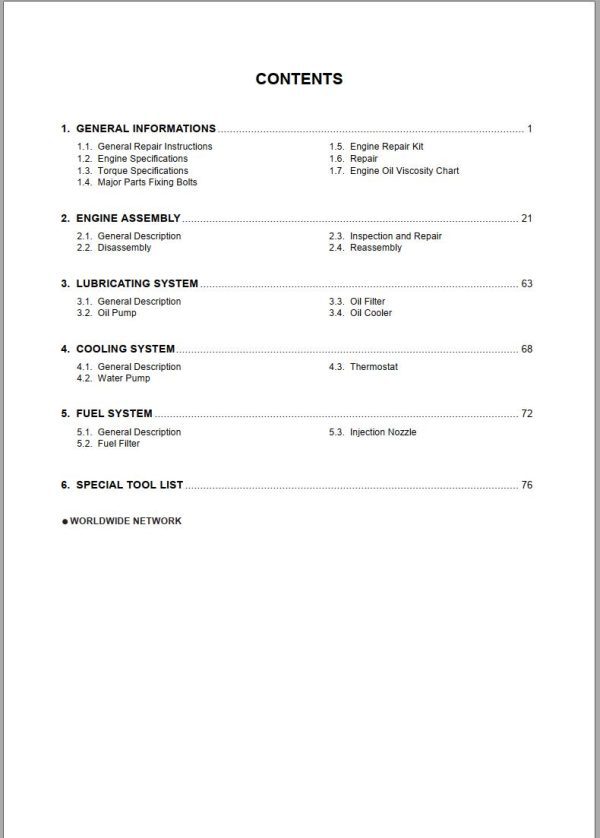 Daewoo Diesel Engine DB33 Service Manual SB2013E01