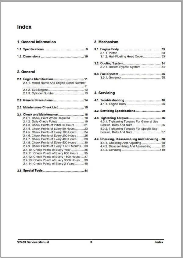 Daewoo Diesel Engine V2403 Service Manual SB4400E00