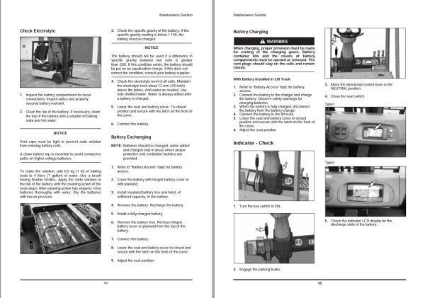 Daewoo Forklift B15T-5 to B20T-5 Operation Maintenance Manual SB2340E02