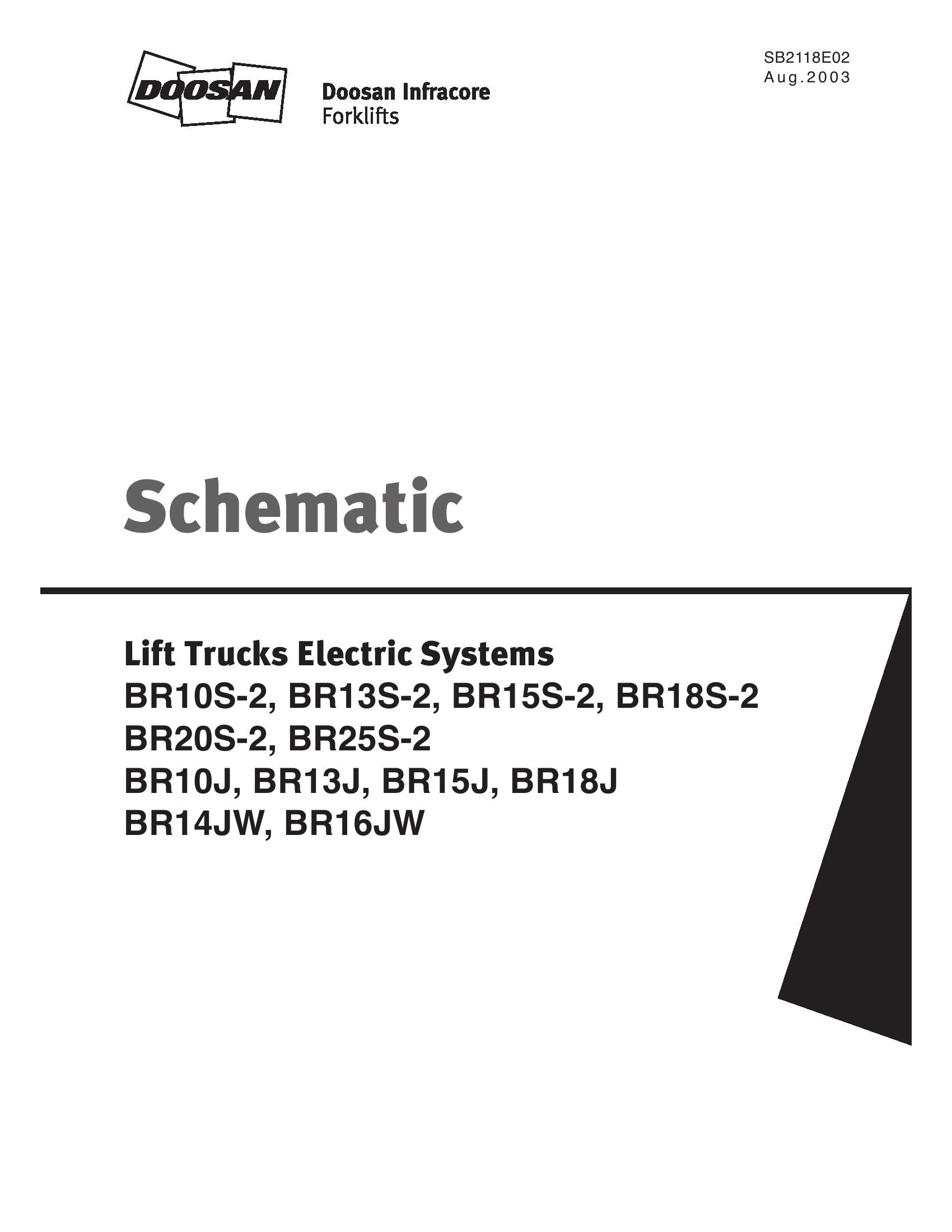 Daewoo Forklift BR10S 2 to BR16JW Schematic SB2118E02