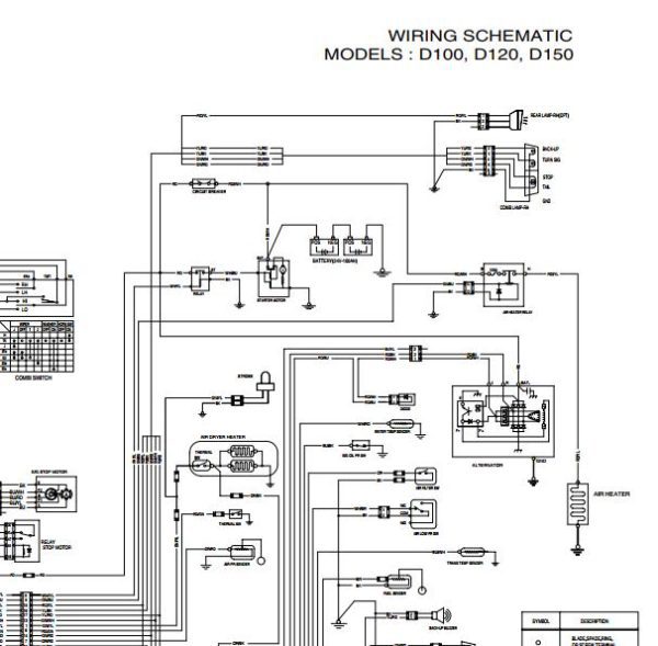Daewoo Forklift D100 D120 D150 Electric Schematic SB4151E00
