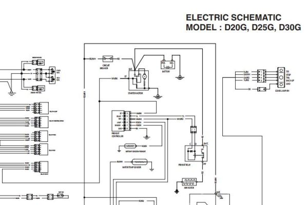 Daewoo Forklift D20G to D30G Electric Schematic SB4222E00