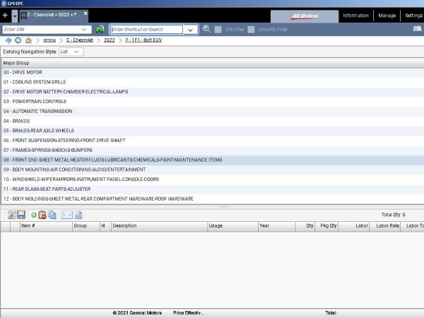 General Motors GMNA EPC 02.2023 Spare Parts Catalog VMWare 3