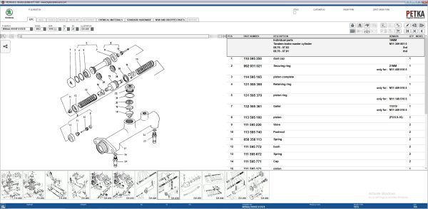 PETKA 8.3 Volkswagen Seat Skoda Audi Commercial Vehicles Porsche 01.2023 Spare Parts Catalog 12