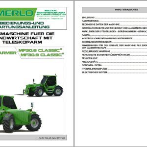 001 Merlo Multifarmer MF30.6 MF30.9 Classic Service Manuals DE