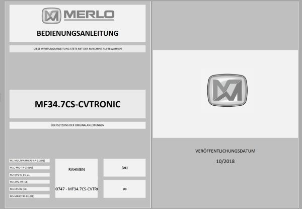 003 Merlo Multifarmer MF34.7 MF34.9 Service Manuals DE