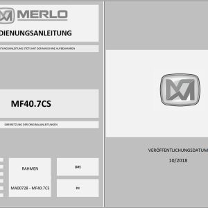 004 Merlo Multifarmer MF40.7CS MF40.9CS Service Manuals DE