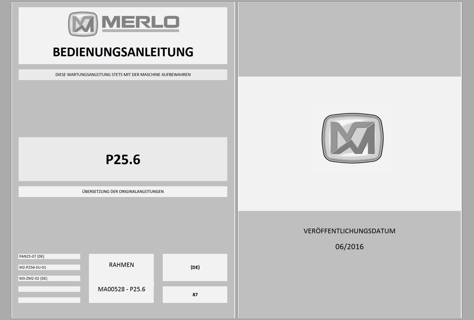 010 Merlo Panoramic P25.6 Service Manuals DE