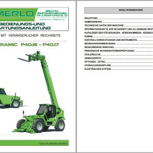 014 Merlo Panoramic P40.16 P40.17 P40.16K P40.17K Service Manuals DE
