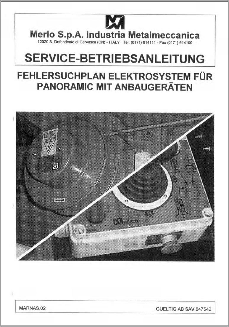 018 Merlo Panoramic Up to 1998 without dashboard Electrical Diagram DE