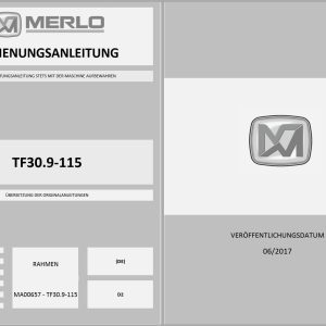 021 Merlo Turbofarmer Modular TF30.9 to TF65.9 Service Manuals DE