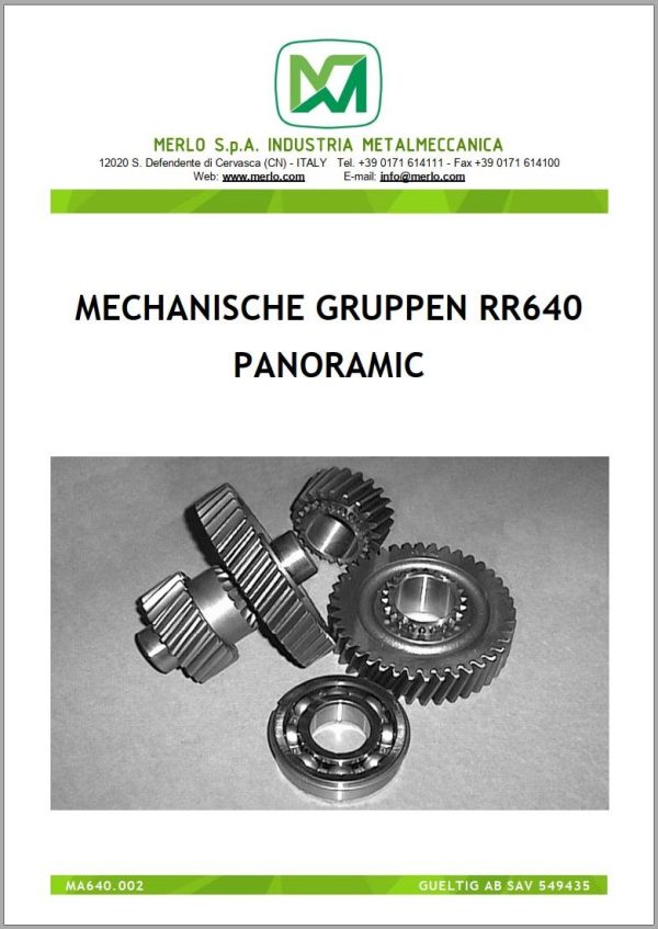 022 Merlo Turbofarmer P26.6 to P35.7 Service Manuals DE 2