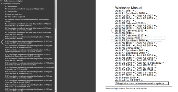 Audi Full Models Updated 2023 Workshop Manual Electrical Wiring Diagram PDF 2