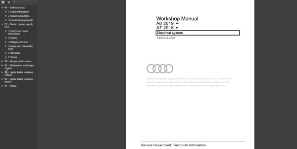 Audi Full Models Updated 2023 Workshop Manual Electrical Wiring Diagram PDF 4
