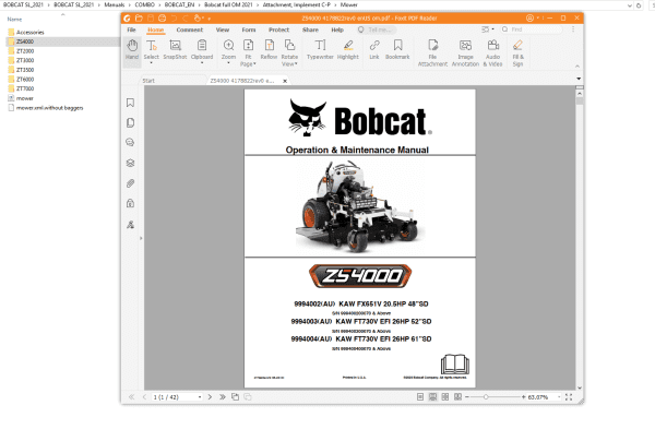 Bobcat Service Library 02.2021 Full Models Operation Maintenance 3