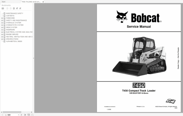 Bobcat Service Library 02.2021 Full Models Service Manual DVD 3