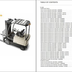 Crown Counterbalance Forklift FC 4000 Parts Service Manual