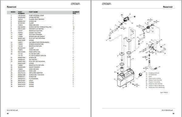 Crown Counterbalance Forklift RC 5700 Parts Service Manual 1
