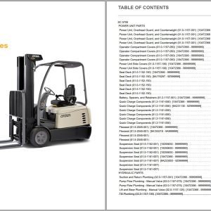 Crown Counterbalance Forklift SC 5700 Parts Service Manual
