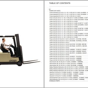 Crown Counterbalance Forklift SC Parts Service Manual