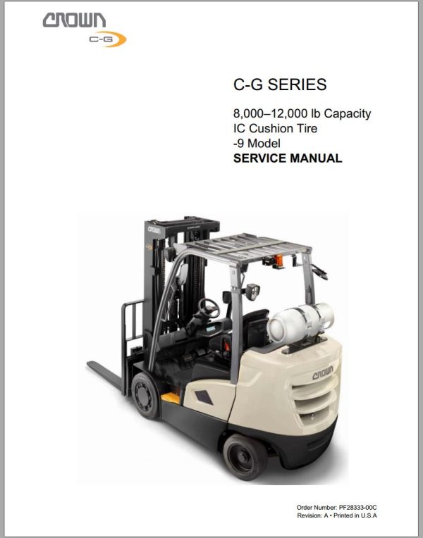 Crown IC C G Cushion 9 Series 8 12K Operation Maintenance Service Manual