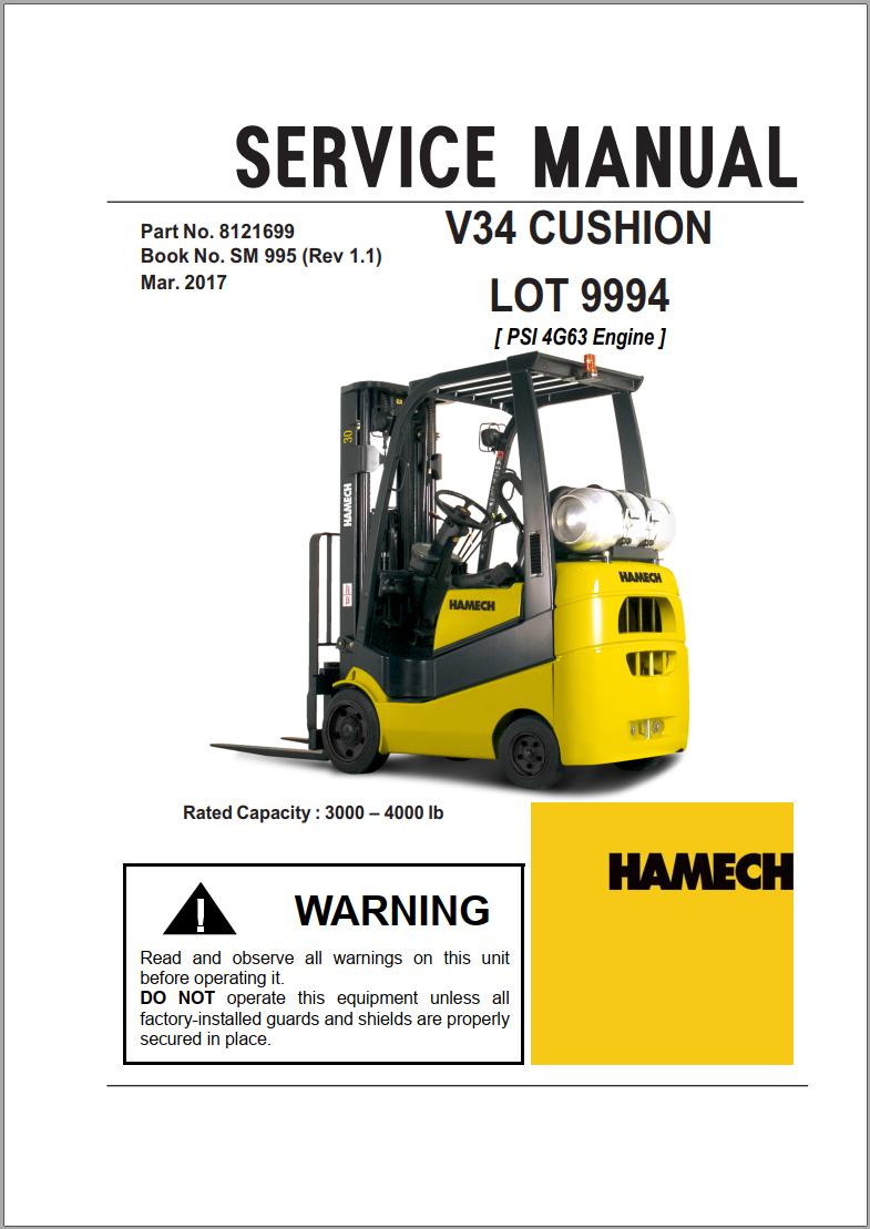 Crown IC Hamech 2012 V34 LPG Parts Service Manual