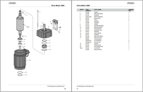 Crown Pallet GPC 3000 QPR Parts Catalog Service Manual 1