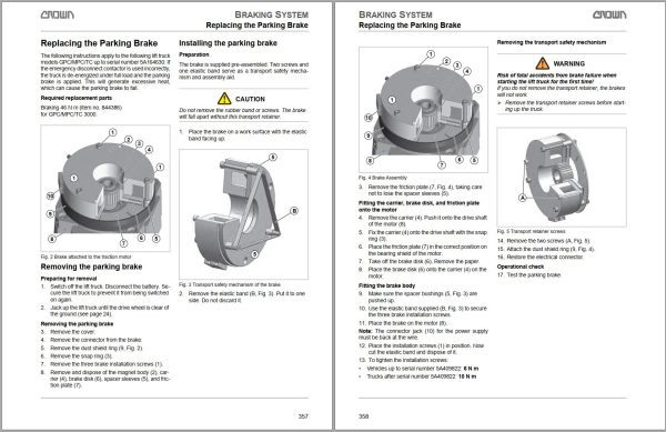 Crown Pallet MPC 3000 Parts Catalog Service Manual 1