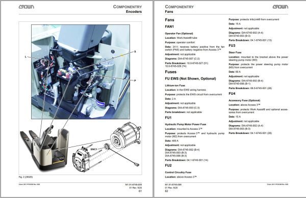 Crown Pallet PR 4500 Parts Catalog Service Manual 1