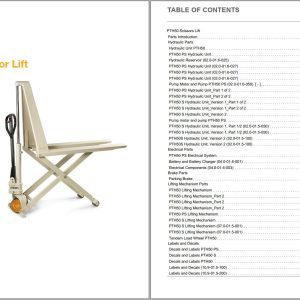 Crown Pallet PTH50 Scissors Lift Parts Catalog Service Manual