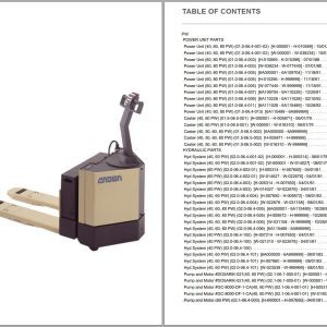 Crown Pallet PW Parts Catalog Service Manual