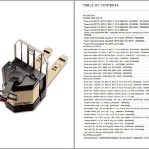 Crown Pallet PW3000 PW3500 Parts Catalog Service Manual