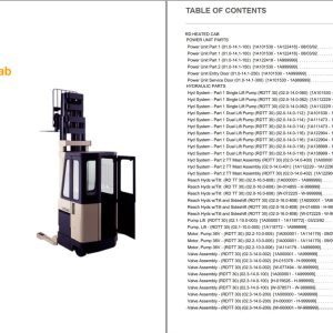 Crown Reach RD Heated Cab Parts Catalog Service Manual