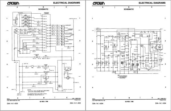 Crown Reach RD Heated Cab Parts Catalog Service Manual 1
