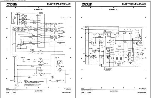 Crown Reach RR Heated Cab Parts Catalog Service Manual 1
