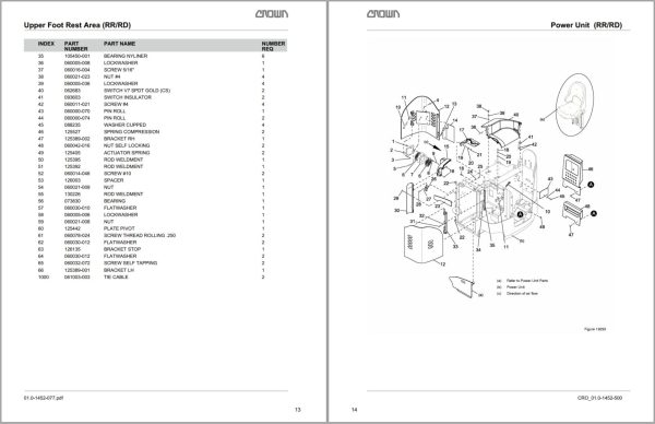 Crown Reach RR RD 5200S Parts Catalog Service Manual