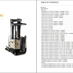 Crown Reach RR RD 5700 AC Parts Catalog Service Manual