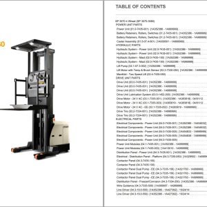Crown Stock Picker SP 3570 4 Wheel Parts Catalog Service Manual
