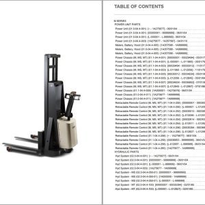 Crown Walkie Stacker M Parts Catalog Service Manual